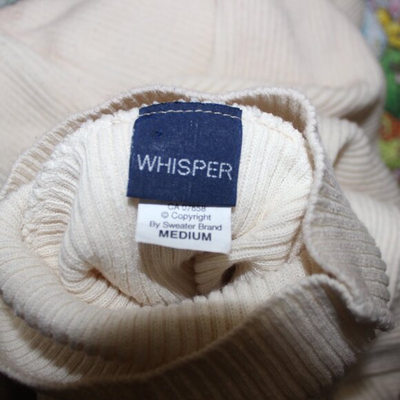 FREE*❤️Whisper off-white ladies turtleneck sweater 100% cotton USA made - Picture 5 of 6